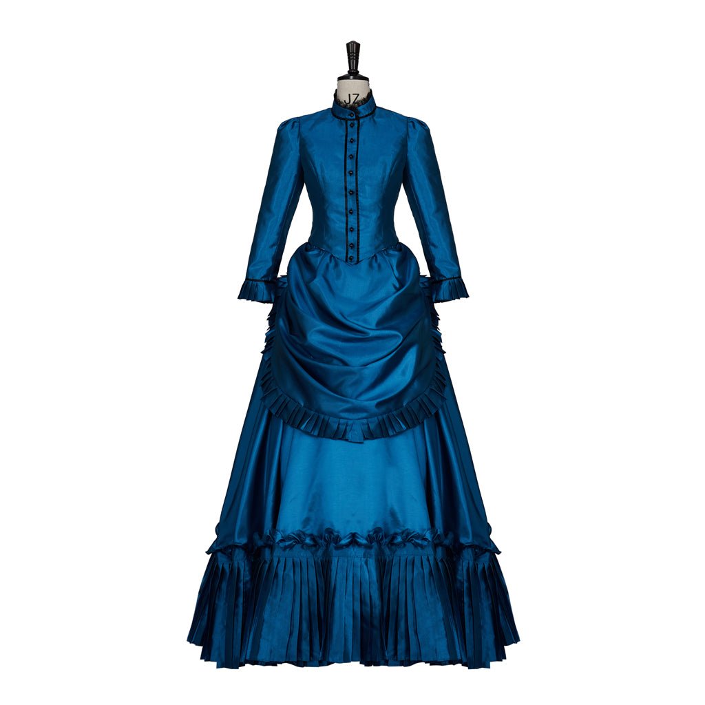 Victorian Maria Antonietta Blue Dress Daphne Dress Vintage Renaissance Ball Gown Historical Robe Queen - Coscosmos