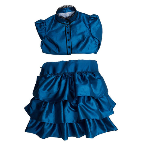 Victorian Maria Antonietta Blue Dress Daphne Dress Vintage Renaissance Ball Gown Historical Robe Queen - Coscosmos