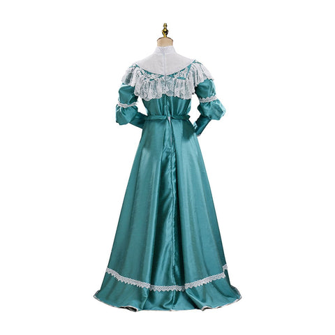 Victorian Off - Shoulder Green Dress - Elegant Cosplay Costume for Anime Enthusiasts - Coscosmos