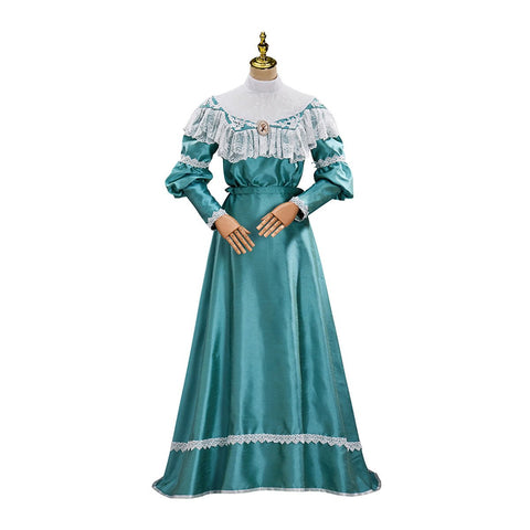 Victorian Off - Shoulder Green Dress - Elegant Cosplay Costume for Anime Enthusiasts - Coscosmos