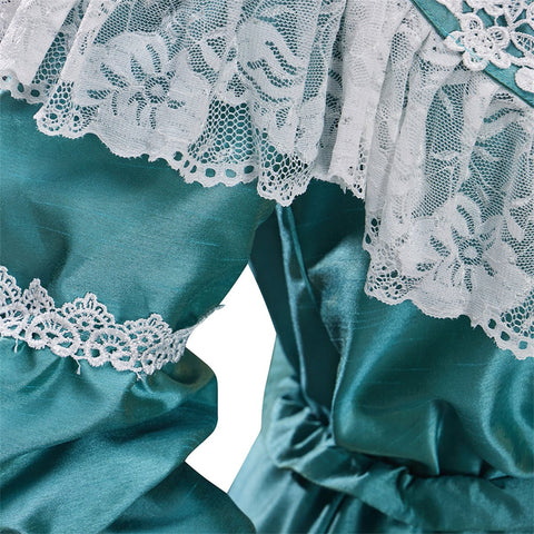 Victorian Off - Shoulder Green Dress - Elegant Cosplay Costume for Anime Enthusiasts - Coscosmos