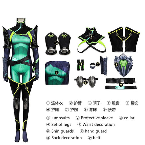 Viper Cosplay Costume from Valorant Full Set Game Role - Play Suit for Fans and Gamers - Coscosmos
