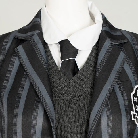 Wednesday Addams Girls Cosplay School Uniform 5 - Piece Set for Halloween and Party - Coscosmos