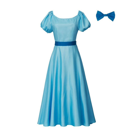 Wendy Darling Blue Princess Dress - Peter Pan Inspired Wendy Outfit for Halloween Cosplay & Carnival - Coscosmos