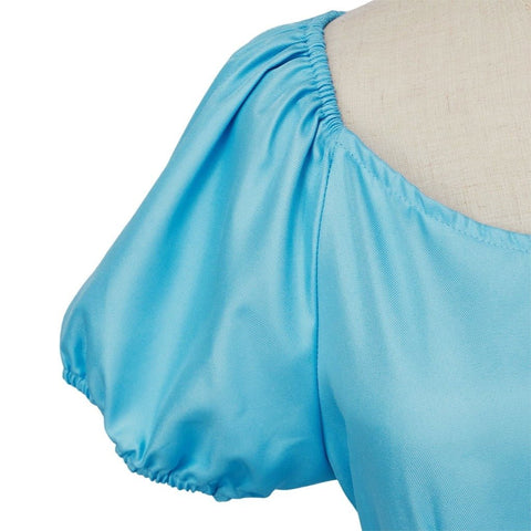 Wendy Darling Blue Princess Dress - Peter Pan Inspired Wendy Outfit for Halloween Cosplay & Carnival - Coscosmos