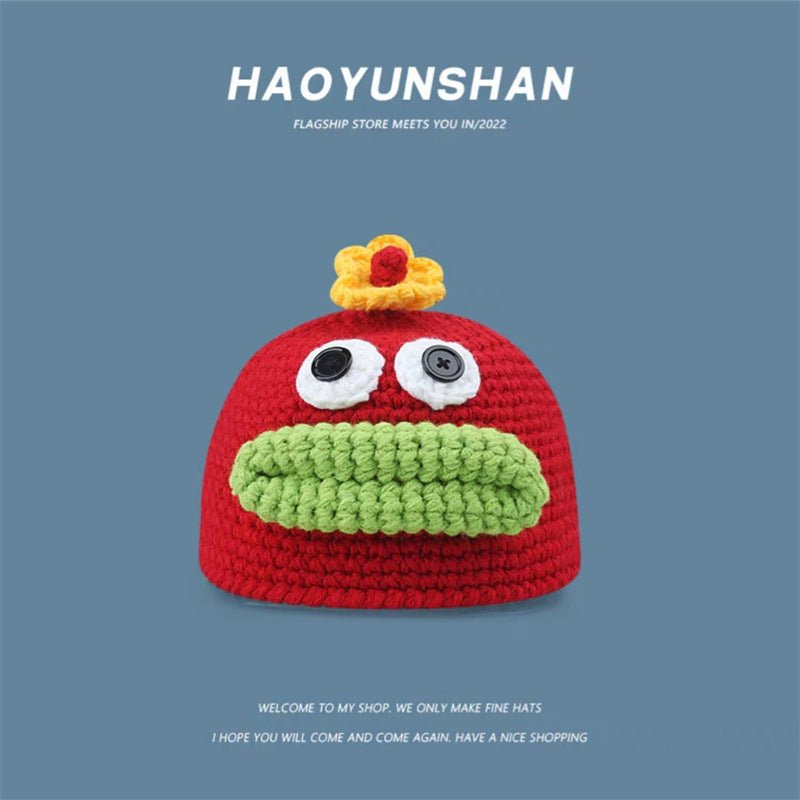 Whimsical Super Cute Cartoon Beanie – Hand - Knitted Winter Hat for Men, Women & Kids - Coscosmos