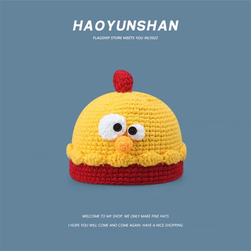 Whimsical Super Cute Cartoon Beanie – Hand - Knitted Winter Hat for Men, Women & Kids - Coscosmos