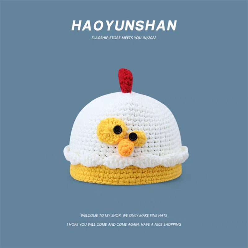 Whimsical Super Cute Cartoon Beanie – Hand - Knitted Winter Hat for Men, Women & Kids - Coscosmos
