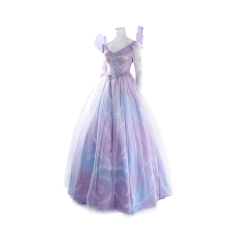 Wicked the Musical Glinda Pink Purple Ombre Costume Elegant Fantasy Gown - Coscosmos