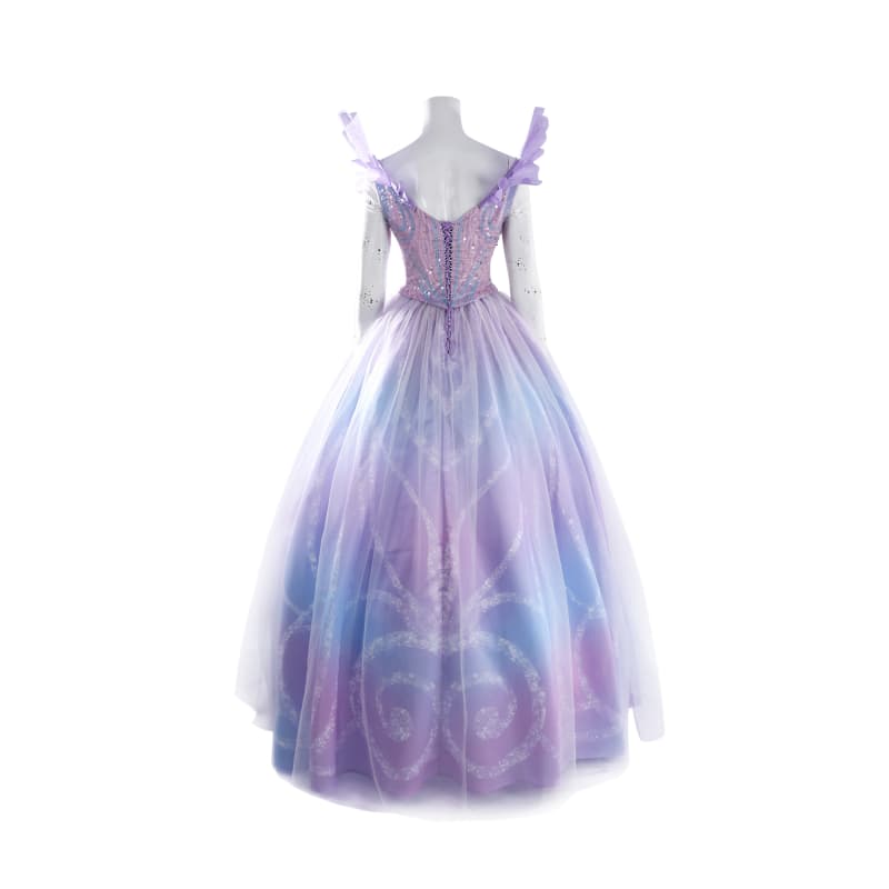 Wicked the Musical Glinda Pink Purple Ombre Costume Elegant Fantasy Gown - Coscosmos