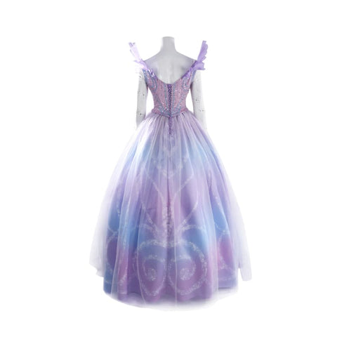 Wicked the Musical Glinda Pink Purple Ombre Costume Elegant Fantasy Gown - Coscosmos