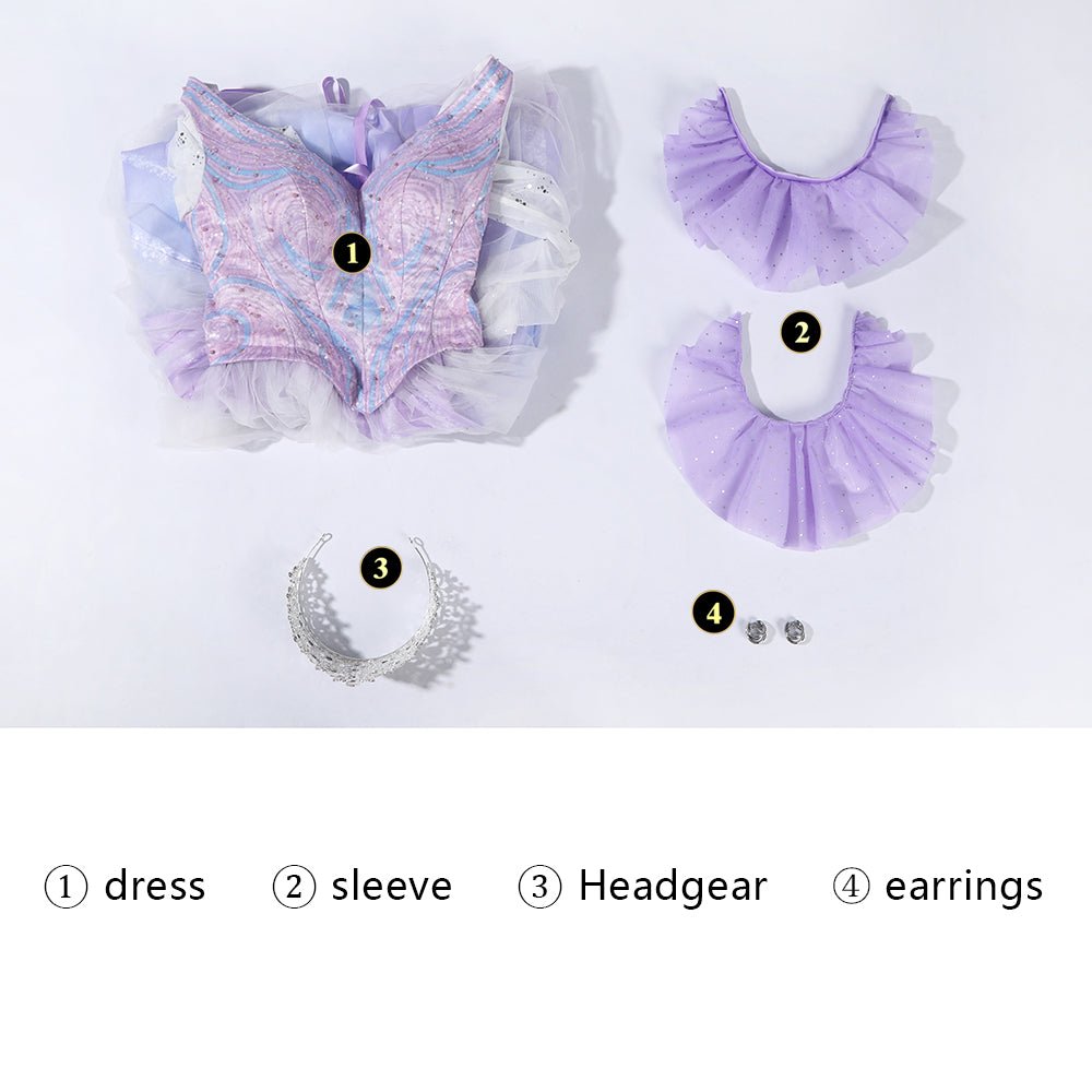 Wicked the Musical Glinda Pink Purple Ombre Costume Elegant Fantasy Gown - Coscosmos