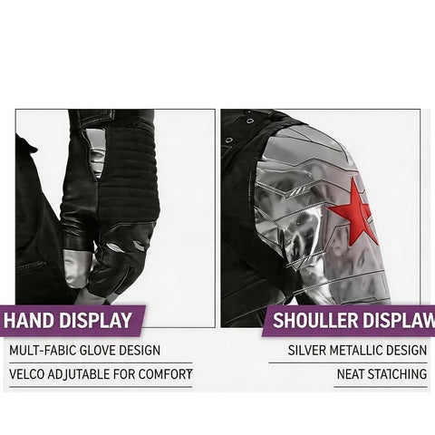 Winter Soldier Cosplay Costume Outfit for Men from Captain America: The Winter Soldier Movie - Coscosmos
