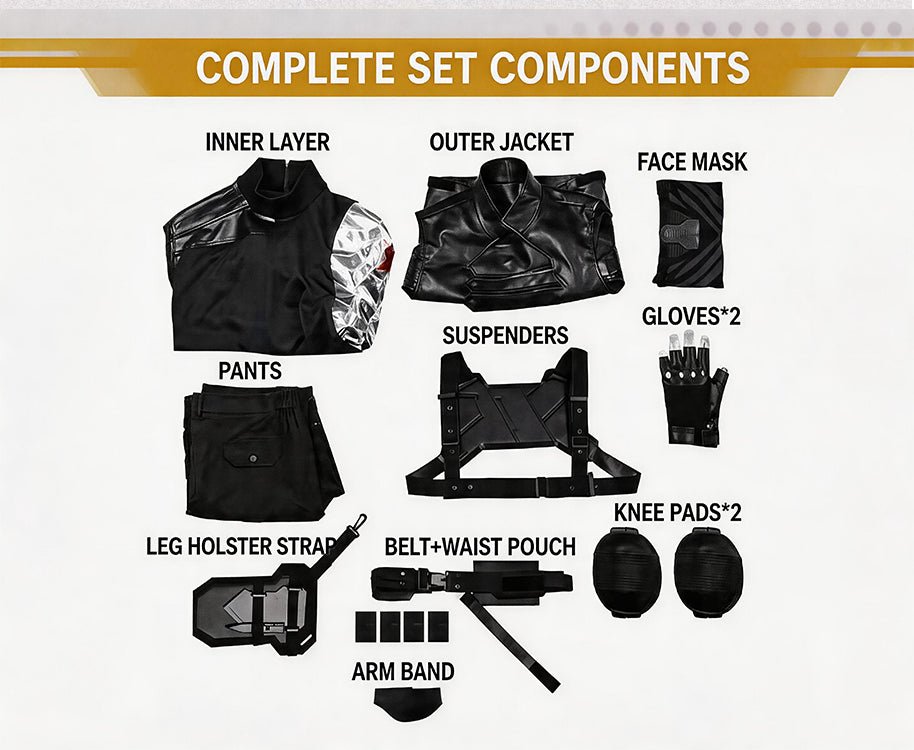 Winter Soldier Cosplay Costume Outfit for Men from Captain America: The Winter Soldier Movie - Coscosmos
