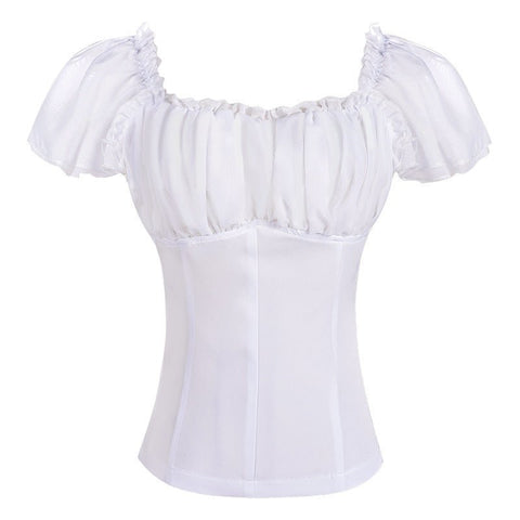 Wish Cross - Border Casual Foreign Trade European and American Women's Clothing Suspender Vest Renaissance One - Shoulder Shirt - Coscosmos