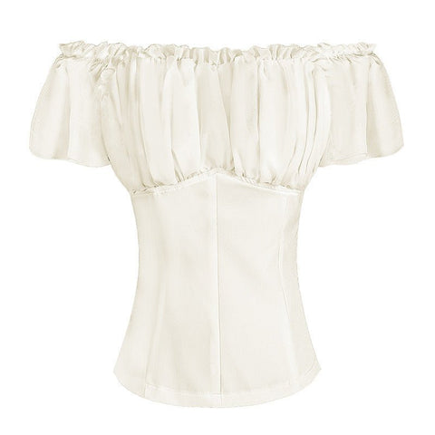Wish Cross - Border Casual Foreign Trade European and American Women's Clothing Suspender Vest Renaissance One - Shoulder Shirt - Coscosmos