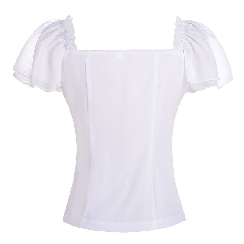Wish Cross - Border Casual Foreign Trade European and American Women's Clothing Suspender Vest Renaissance One - Shoulder Shirt - Coscosmos