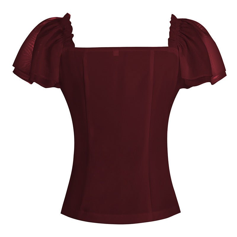 Wish Cross - Border Casual Foreign Trade European and American Women's Clothing Suspender Vest Renaissance One - Shoulder Shirt - Coscosmos