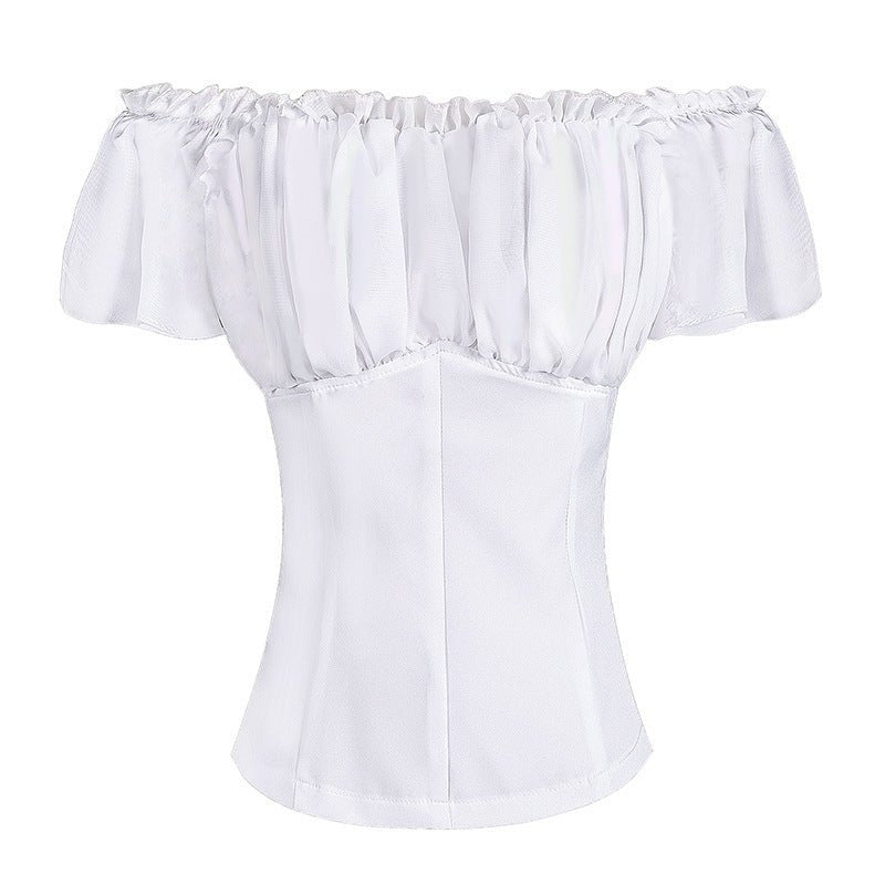 Wish Cross - Border Casual Foreign Trade European and American Women's Clothing Suspender Vest Renaissance One - Shoulder Shirt - Coscosmos