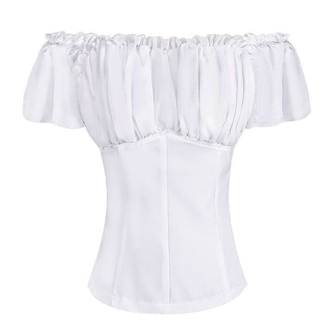 Wish Cross - Border Casual Foreign Trade European and American Women's Clothing Suspender Vest Renaissance One - Shoulder Shirt - Coscosmos