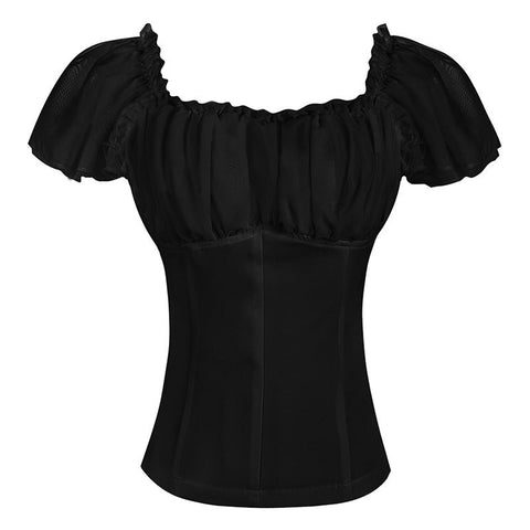 Wish Cross - Border Casual Foreign Trade European and American Women's Clothing Suspender Vest Renaissance One - Shoulder Shirt - Coscosmos