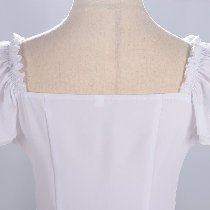Wish Cross - Border Casual Foreign Trade European and American Women's Clothing Suspender Vest Renaissance One - Shoulder Shirt - Coscosmos