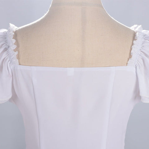 Wish Cross - Border Casual Foreign Trade European and American Women's Clothing Suspender Vest Renaissance One - Shoulder Shirt - Coscosmos