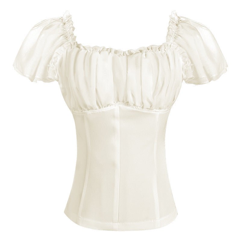 Wish Cross - Border Casual Foreign Trade European and American Women's Clothing Suspender Vest Renaissance One - Shoulder Shirt - Coscosmos