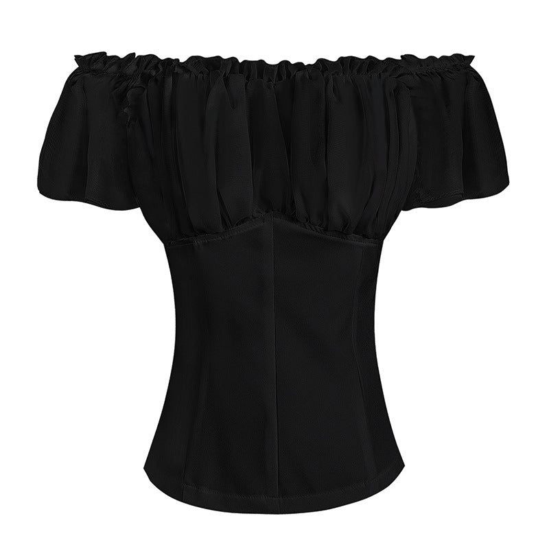 Wish Cross - Border Casual Foreign Trade European and American Women's Clothing Suspender Vest Renaissance One - Shoulder Shirt - Coscosmos