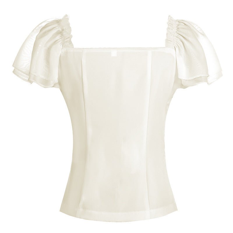 Wish Cross - Border Casual Foreign Trade European and American Women's Clothing Suspender Vest Renaissance One - Shoulder Shirt - Coscosmos