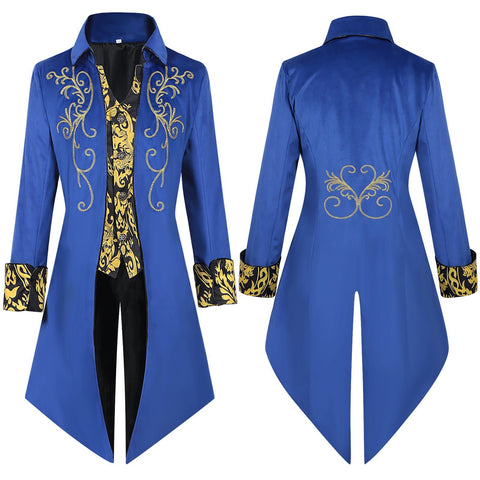 Wish New Arrival Medieval Punk Retro Men's Tailcoat Cosplay Costume - Coscosmos