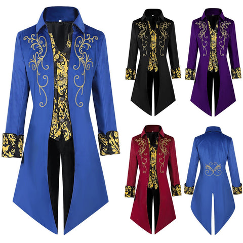 Wish New Arrival Medieval Punk Retro Men's Tailcoat Cosplay Costume - Coscosmos