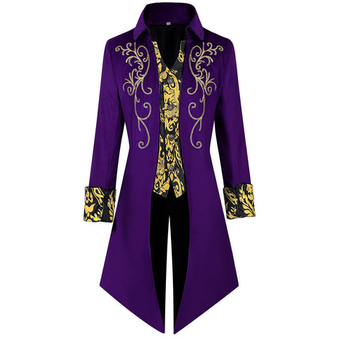 Wish New Arrival Medieval Punk Retro Men's Tailcoat Cosplay Costume - Coscosmos