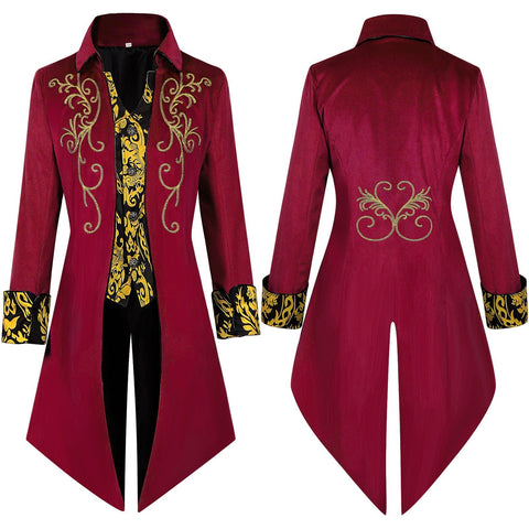 Wish New Arrival Medieval Punk Retro Men's Tailcoat Cosplay Costume - Coscosmos
