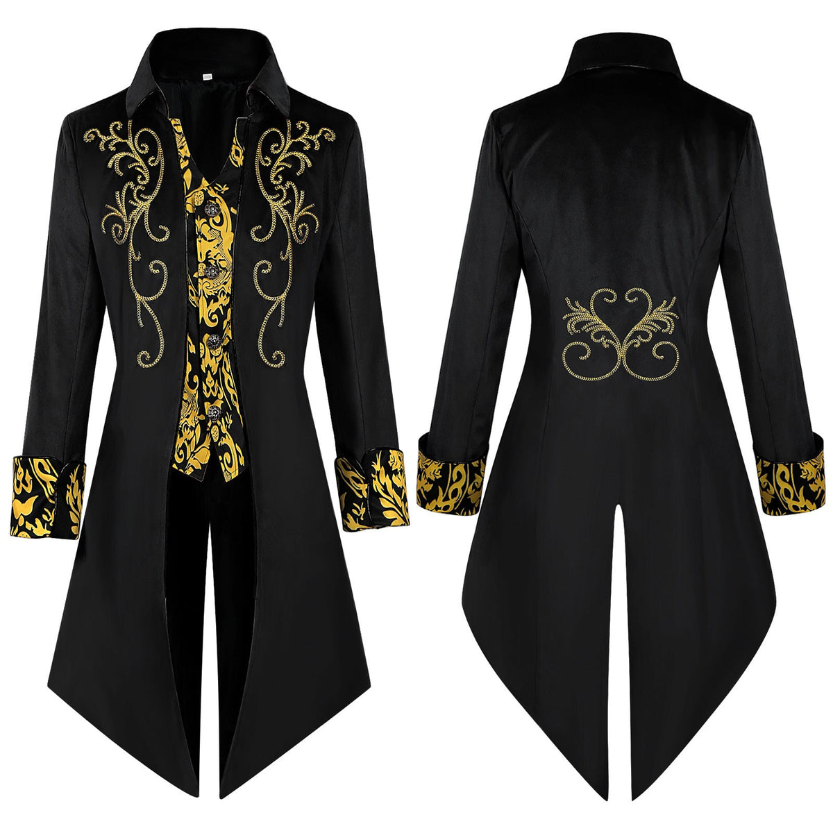 Wish New Arrival Medieval Punk Retro Men's Tailcoat Cosplay Costume - Coscosmos