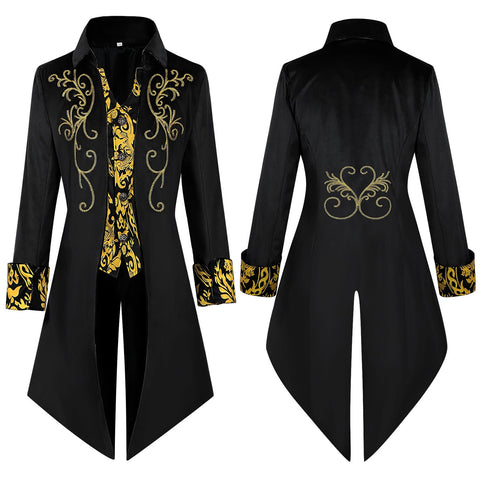 Wish New Arrival Medieval Punk Retro Men's Tailcoat Cosplay Costume - Coscosmos