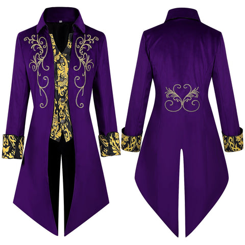 Wish New Arrival Medieval Punk Retro Men's Tailcoat Cosplay Costume - Coscosmos