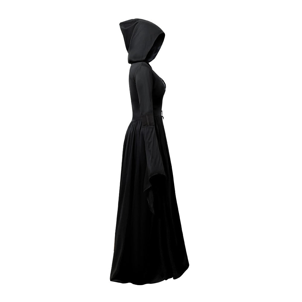 Witch Dress with Hood - Skull Sorceress Cosplay Costume for Stage Performance - Coscosmos