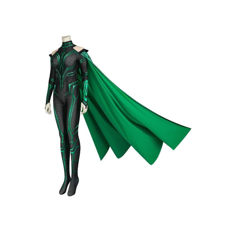 Women Thor Ragnarok Hela Costume Cosplay Girls Jumpsuit with Cape ZG23 - Coscosmos