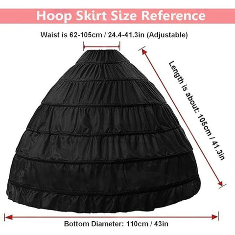 Women’s 6 - Layer Crinoline Petticoat - Plus Size Floor - Length Tutu Underskirt for Wedding, Prom, and Party Dresses - Coscosmos
