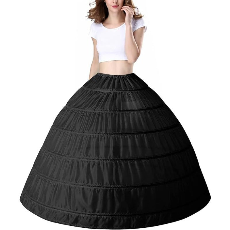 Women’s 6 - Layer Crinoline Petticoat - Plus Size Floor - Length Tutu Underskirt for Wedding, Prom, and Party Dresses - Coscosmos