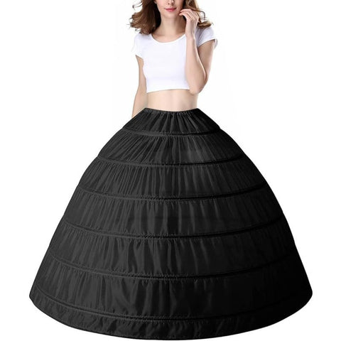 Women’s 6 - Layer Crinoline Petticoat - Plus Size Floor - Length Tutu Underskirt for Wedding, Prom, and Party Dresses - Coscosmos