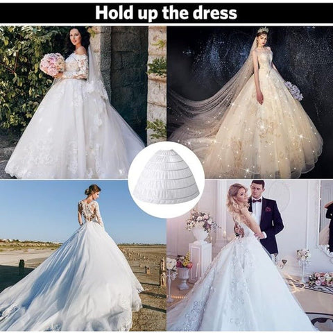 Women’s 6 - Layer Crinoline Petticoat - Plus Size Floor - Length Tutu Underskirt for Wedding, Prom, and Party Dresses - Coscosmos
