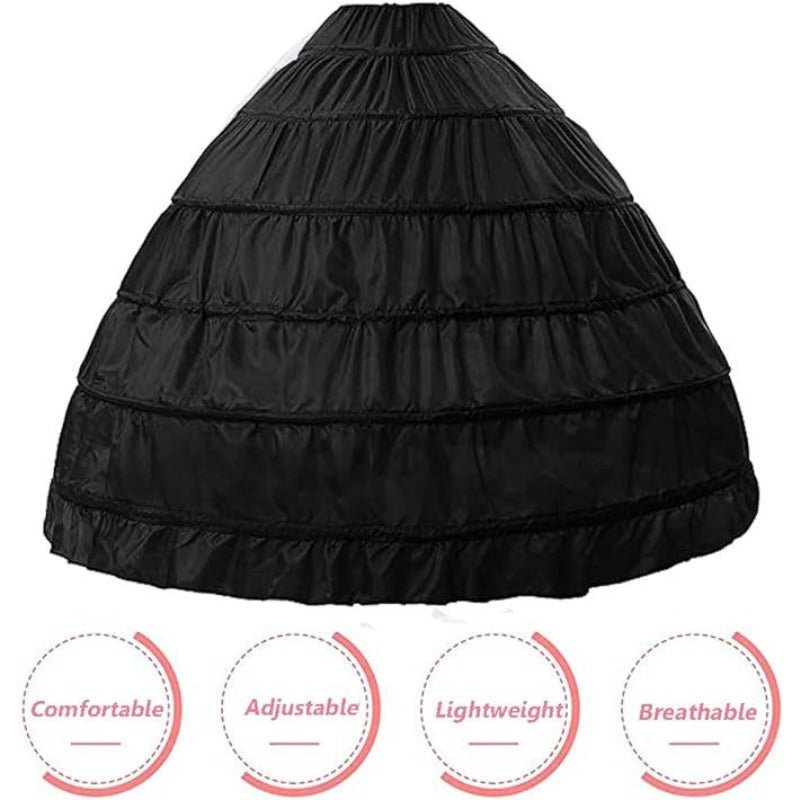 Women’s 6 - Layer Crinoline Petticoat - Plus Size Floor - Length Tutu Underskirt for Wedding, Prom, and Party Dresses - Coscosmos