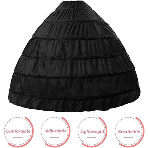 Women’s 6 - Layer Crinoline Petticoat - Plus Size Floor - Length Tutu Underskirt for Wedding, Prom, and Party Dresses - Coscosmos