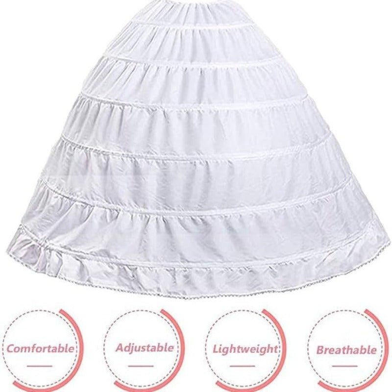 Women’s 6 - Layer Crinoline Petticoat - Plus Size Floor - Length Tutu Underskirt for Wedding, Prom, and Party Dresses - Coscosmos