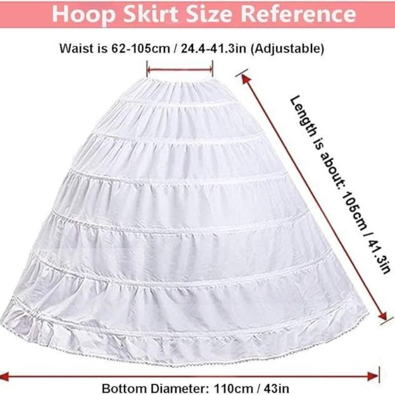Women’s 6 - Layer Crinoline Petticoat - Plus Size Floor - Length Tutu Underskirt for Wedding, Prom, and Party Dresses - Coscosmos