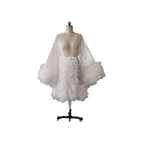 Women's Mesh Maternity Robe Dress for Pregnancy Photos Short Chiffon Skirt Available in 200+ Colors - Maternity Cosplay Costume - Coscosmos