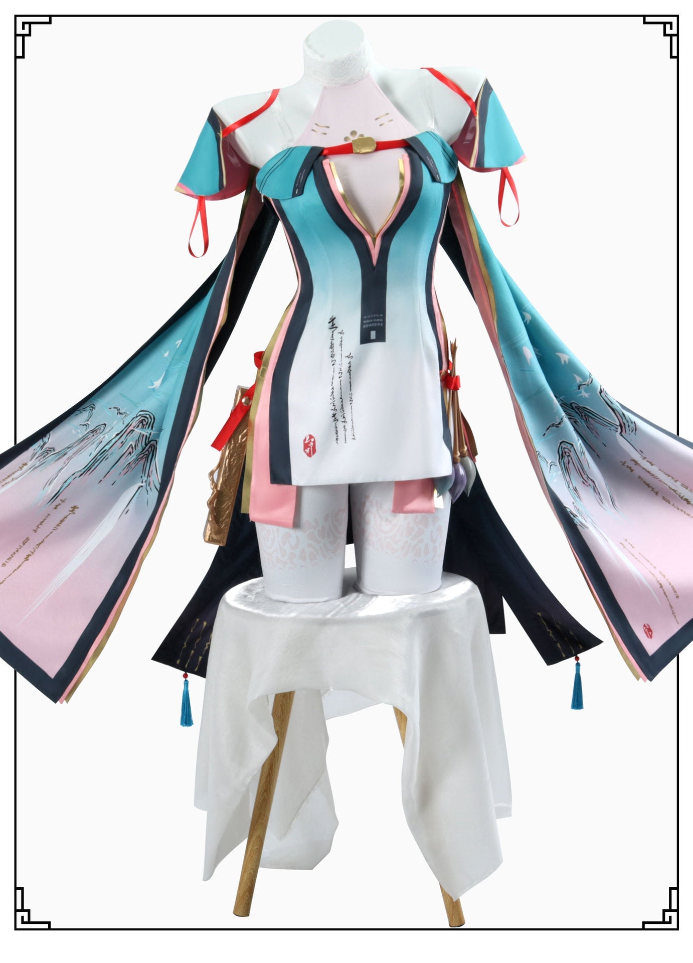 Wuthering Waves Spring Peach Female Cosplay Costume Brush Ink Slice Outfit - Coscosmos