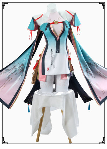 Wuthering Waves Spring Peach Female Cosplay Costume Brush Ink Slice Outfit - Coscosmos